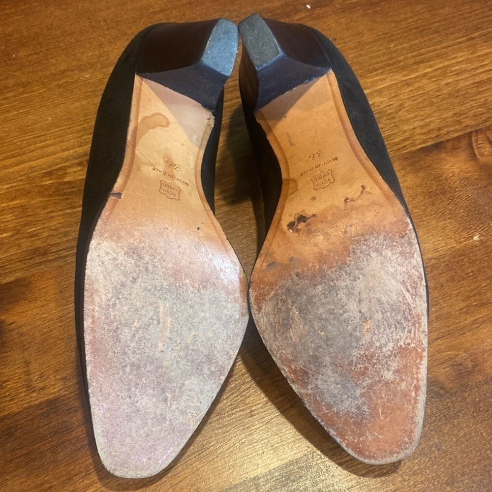 RARE Comcedia Italian Vintage High Heel Suede Shoes Eu 36 US 5.5 unique design - Picture 14 of 15